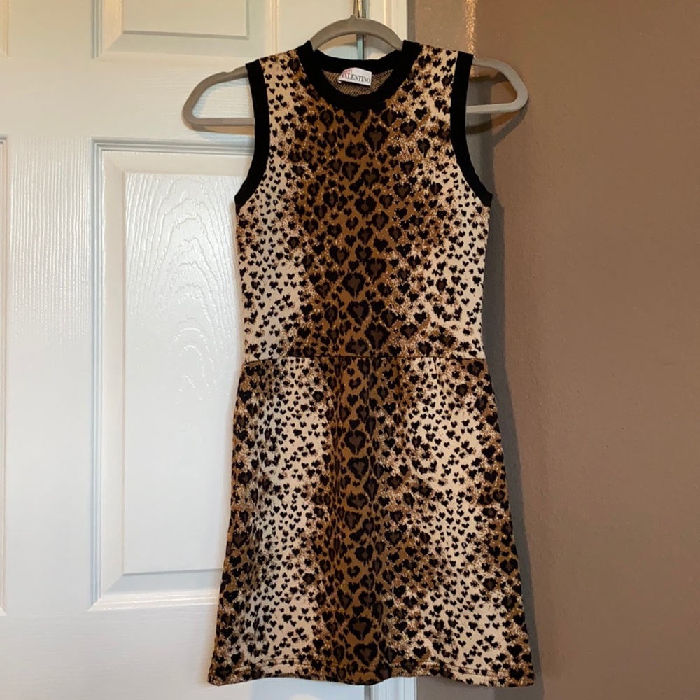 RED Valentino Leopard Heart Knot Dress Sz. Small